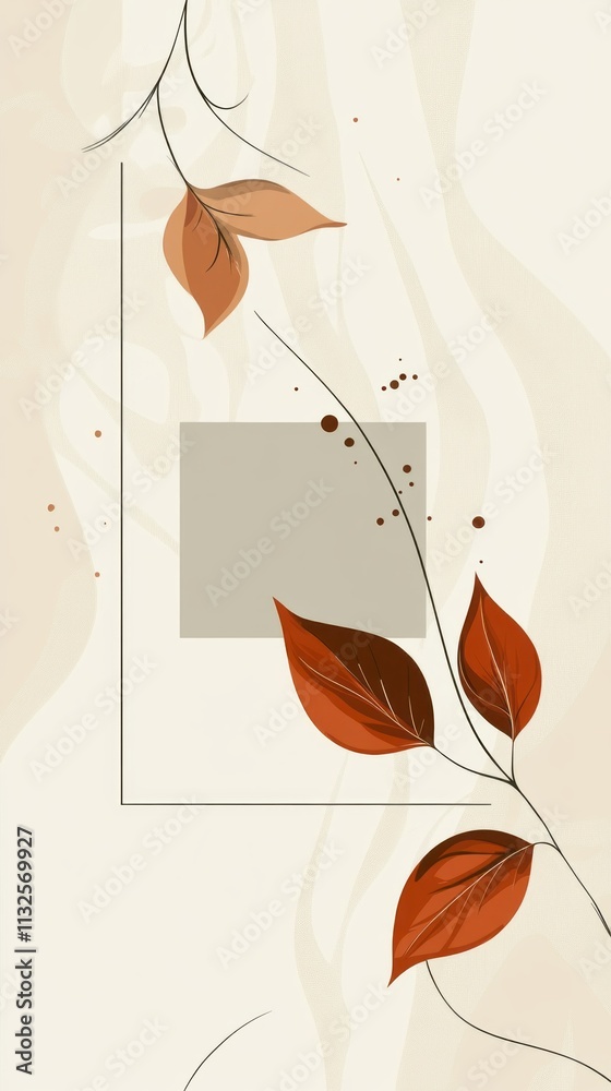 Poster featuring a simple yet elegant brown color palette, this backdrop showcases soft lines and gentle le