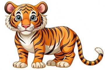 Obraz premium tiger cartoon isolated on white