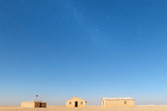 Starry Night Sky Over Village Libya Independence Day, Eid al-Fitr, New Year Celebration