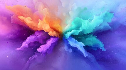 Fototapeta premium Vibrant color explosion, abstract art.