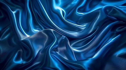Fototapeta premium A smooth royal blue silky background, softly reflecting light to create a luxurious appearance.
