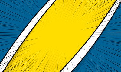 yellow and blue comic background with zoom effect 