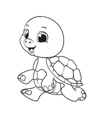 cute and adorable turtle vector illustration color 