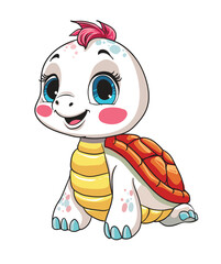 cute and adorable turtle vector illustration color 