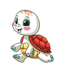 cute and adorable turtle vector illustration color 