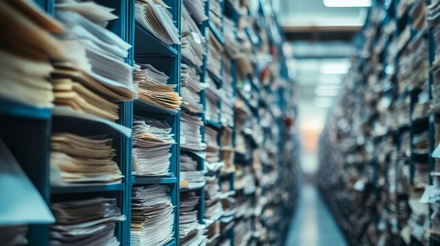 Intelligent document processing, showing OCR (Optical Character Recognition), automated indexing, and secure data retrieval