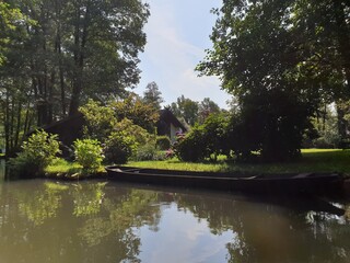Fototapeta premium View from a boat in Spreewald