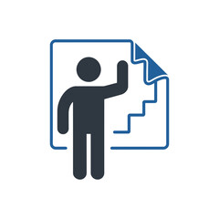 Person Standing With Steps Icon