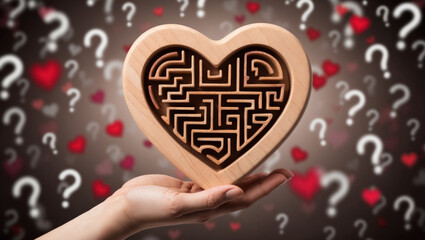 Exploring the complexities of love through a heart-shaped maze design on Valentine's Day
