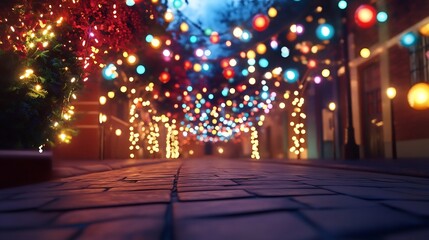 Vibrant Holiday Lights Sparkling Strings of Multicolored Bulbs Twinkling LED