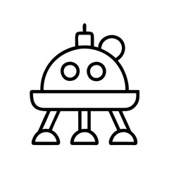 Fototapeta premium lunar lander icon, space day line art, space icon - simple black line art icon of lunar lander, symbolizing space day celebrations. space vector art.