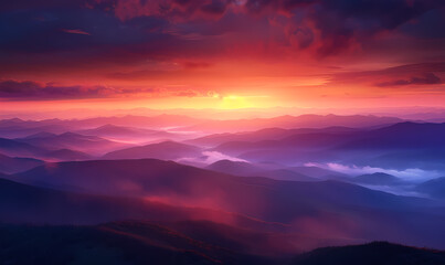 Obraz premium sunrise over mountains