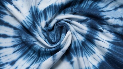 Swirling Blue Tie-Dye Fabric Texture,  Perfect for Textile Design and Fashion Backgrounds