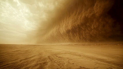 Huge sand storm in a desert