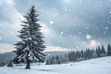 Fototapeta premium winter landscape with snow