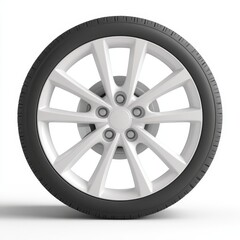 Obraz premium Sleek Photorealistic Lightweight Alloy Wheels with Intricate Multi-Spoke Design on White Background