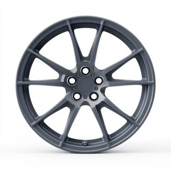 High-Performance Magnesium Wheels with Hollow-Spoke Structure and Anodized Coating on White Background for Optimal Strength-to-Weight Ratio