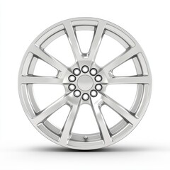 Obraz premium Exquisite Chrome Deep Dish Wheels - High-End Craftsmanship on White Background