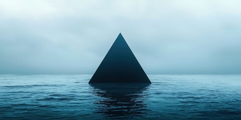 Triangle is floating in the water