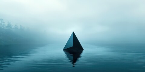 Triangle is floating in the water