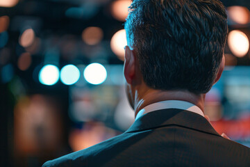 Generative AI professional male female Television Reporter in broadcast Studio with Camera