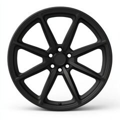Obraz premium Precision-Engineered Lightweight Forged Wheels with Matte Black Finish on White Background - Photorealistic Rendering
