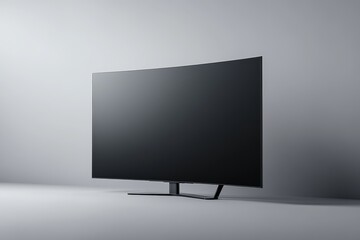 Futuristic Ultra-Wide Curved Gaming TV with OLED Panel on White Background