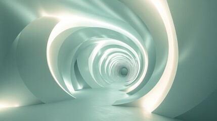 Fototapeta premium Futuristic abstract infinity tunnel with circular layer