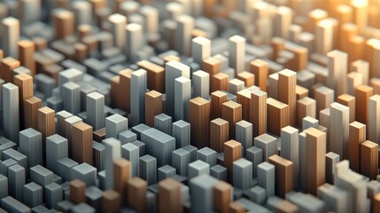 Obraz premium Aerial perspective of futuristic highrise with geometric layers