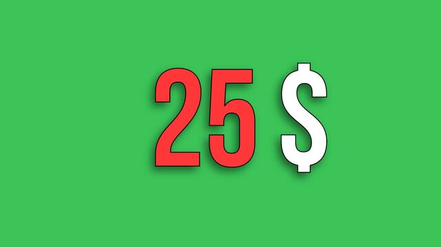 Price 25 dollars precio en dolares green screen