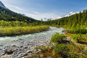Fluss Lech, Lechquellengebirge, Vorarlberg, Österreich