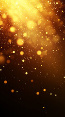 Obraz premium Golden Glow Radiant Light Particles for Luxury Glitter Party Advertising Sparkling Bokeh Warm Light Ray Elegance Brilliance for Premium Event Campaign Dark Background