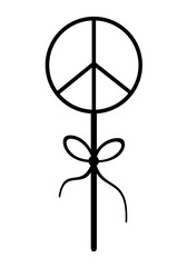 Black and white Lollipop clipart doodle. Cute hand draw seasonal object. Vector illustration in flat style