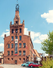 Historic red-brick building of the Greater Poland Voivodeship State Fire Service Headquarters on...