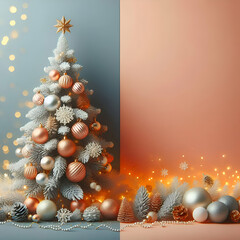 Merry christmas festive decorative design luxury color concept background