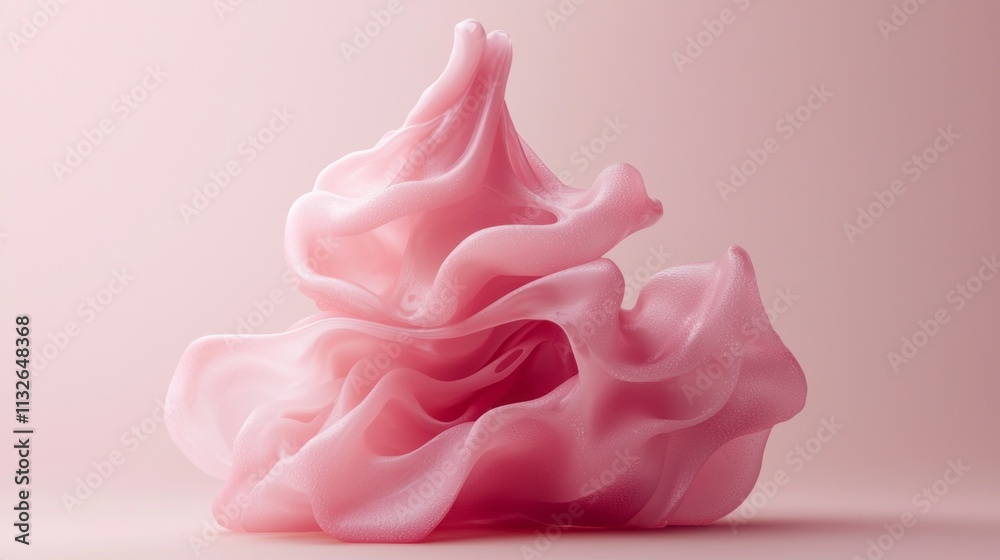 Aufkleber A stunning display of an elegant pink liquid form takes shape, flowing effortlessly while creating soft, undulating waves. This artful creation captures the essence of serenity
