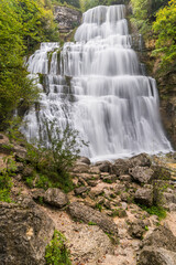 Fototapeta premium Cascade de La Tuffière, Menétrux-en-Joux, Jura, Frankreich