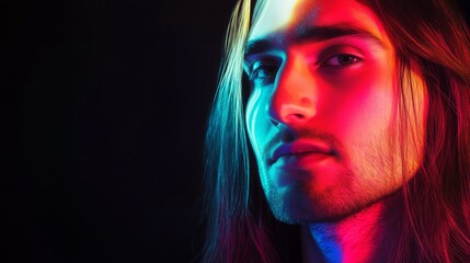 Fototapeta premium Man with long hair and a beard