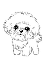 Fototapeta premium White puppy cartoon
