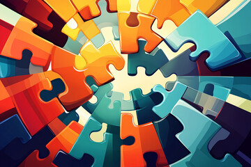 National Puzzle Day vector. Three jigsaw puzzle pieces icon vector. Puzzle Day Poster, January 29. Important day