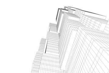 Fototapeta premium Abstract architecture vector 3d illustration