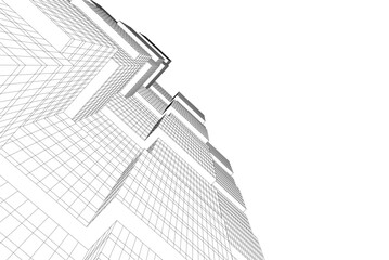 Fototapeta premium Abstract architecture vector 3d illustration