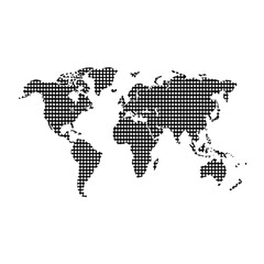 Obraz premium Hand drawn dotted design world map illustration on white background. Generative AI