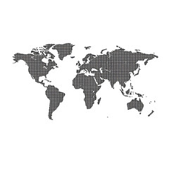 Obraz premium Hand drawn dotted design world map illustration on white background. Generative AI