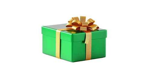 Obraz premium Elegant Wrapped Gift Box Isolated Background Festive Gift Box Isolated for Design Projects