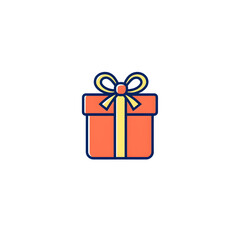 Gift box icon illustration on white background. Generative AI