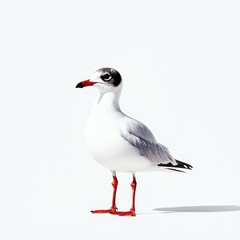 Obraz premium Seagull isolated on a white background, ideal for wildlife, ornithology, and nature design concepts.