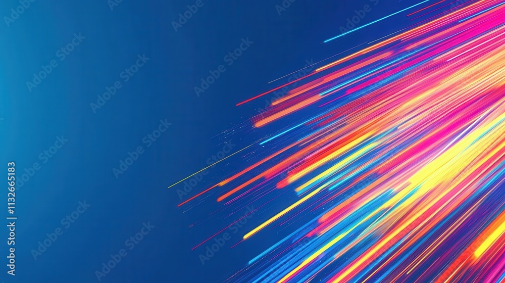 Poster abstract colorful diagonal light streaks background