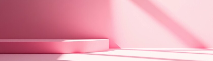 Obraz premium Pink Background with Half Circle Display Platform