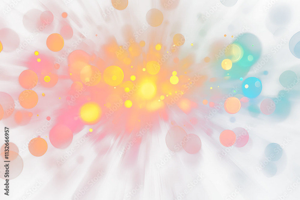 Poster abstract colorful bokeh lights burst.